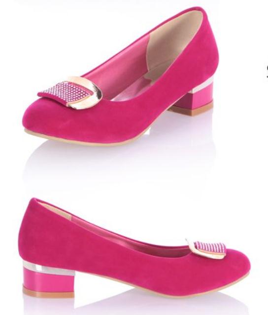 

2019 Suede Women's shoes in Spring and Autumn with New style Middle heel Coarse heel round head @03, Green