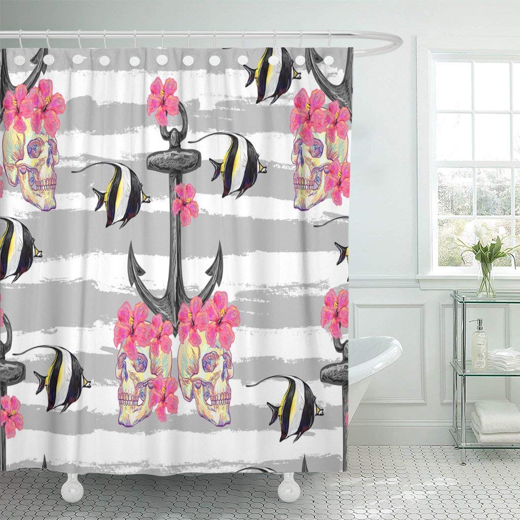 3D Digital Printing Summer Surfing Shower Curtain Surfboard in Vintage Style on Turquoise Wooden Mildew Resistant Fabric Decorations 70.8 X 70.8 inches