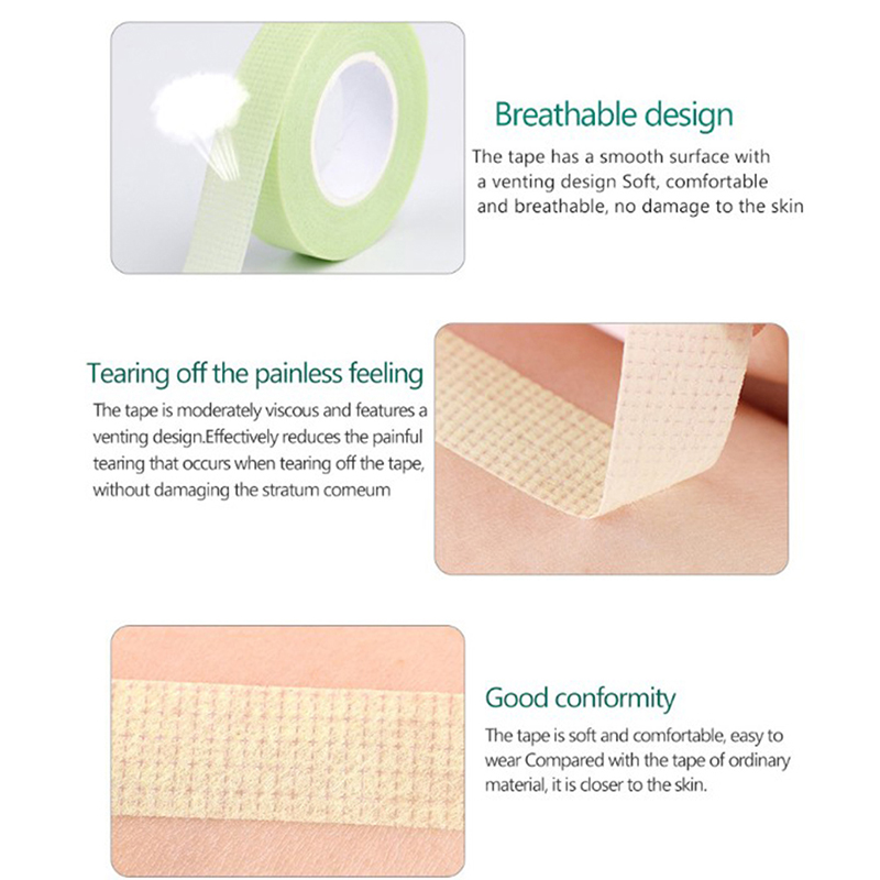 

1Roll Eyelashes Tape Green Lint-free Tape Comfortable Anti-tearing Eye Pad Grafting Eyelash Extension Tool