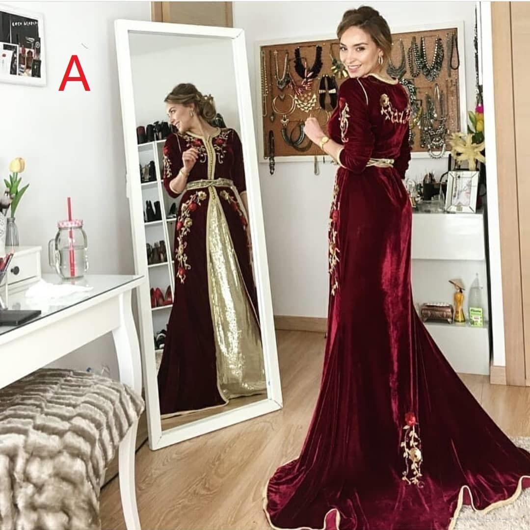 

Vintage Formal Burgundy Evening Dresses 2020 Prom Dress Evening Wear Middle East Dubai Abaya Kaftan Kleider robes de soirée Abendkleider, Light sky blue