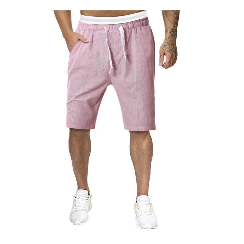

Men' Casual Board Shorts high quality Loose High Waist Drawstring Elastic Waist Color Block Shorts personality Comfortable, Pink