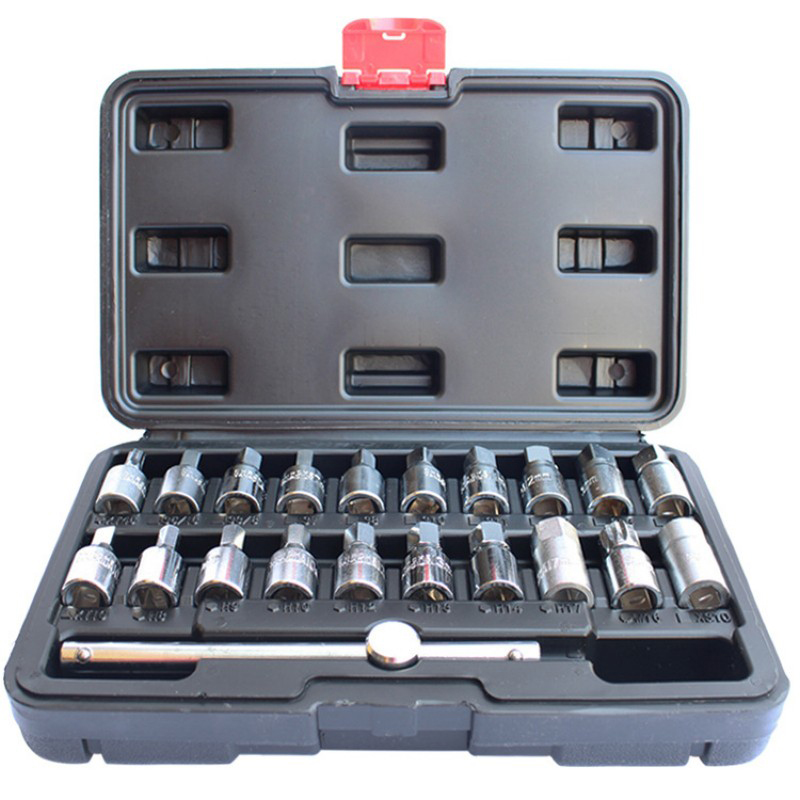 

18 pcs Put Oil Combination Tools 21pcs Four Corners Hexagon Car Repair Tools Oil pan Screw Sockets