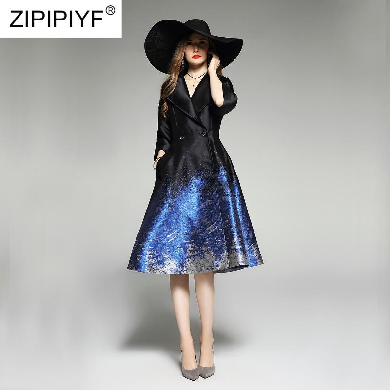 

Female Skirt Trench 2020 Spring Women Fashion Notched Collar Butterfly Three Quarter Sleeve Knee-Length High Quality Dress Y83, Multi