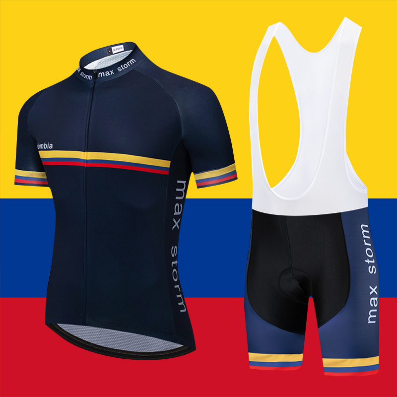 

2020 New Team blue Colombia Cycling Jersey Customized Road Mountain Race Top max storm ciclismo jersey cycling sets