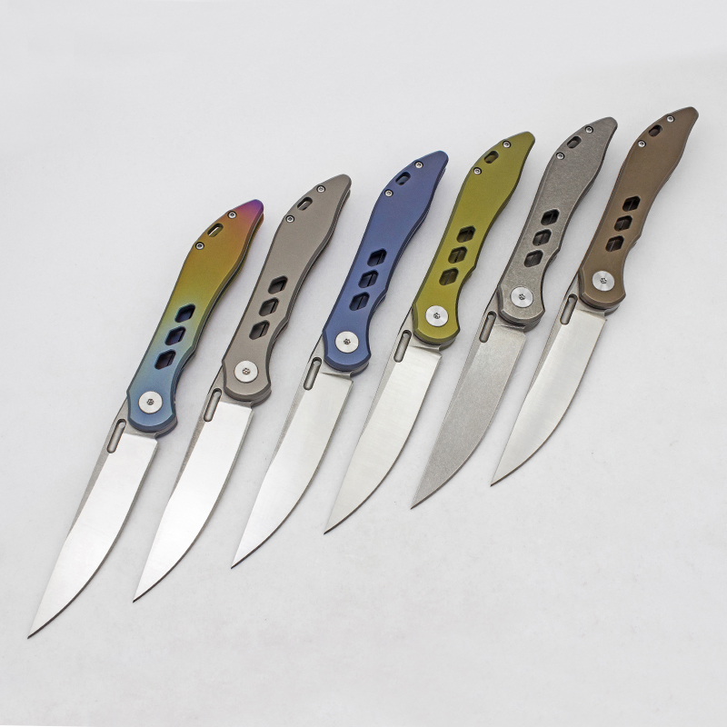 

Original Design Survival Folding Knife Kingfisher Practical Pocket EDC D2 Blade Titanium Handle Sharp Camping Knives Outdoor Equipment Hunting Tactical Tools