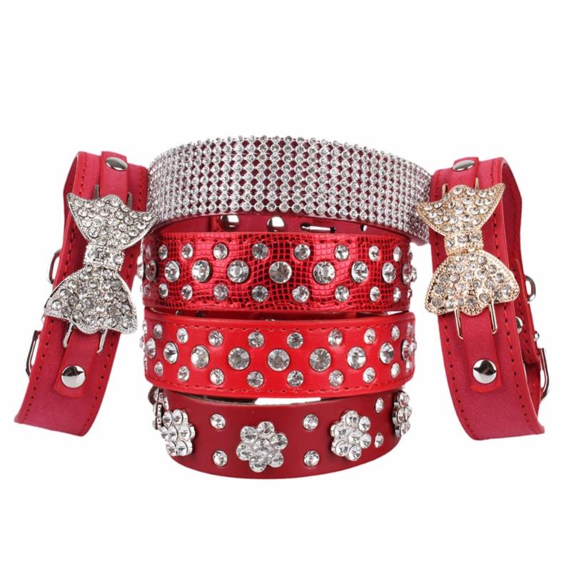 

Small Dogs Collars Product Cat Rhinestone For Pet Supplies Puppy Collar Accessories Chihuahua Necklace collier pour chien cani