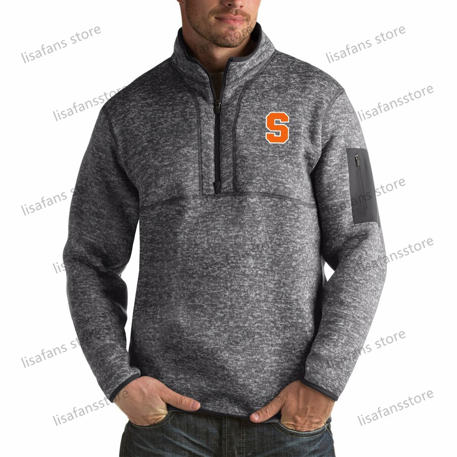 

Syracuse Orange Pullover Sweatshirts Mens Fortune Big & Tall Quarter-Zip Pullover Jackets Stitched College Football Sports Hoodies, As shows