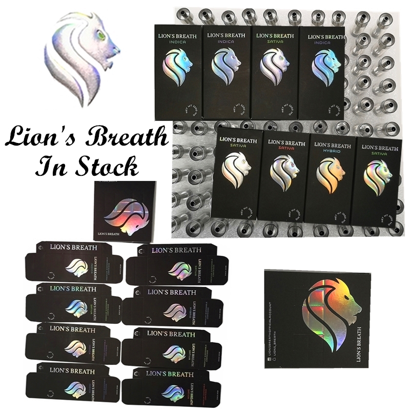 

Lions Breath Carts Vape Cartridge Packaging 510 Thread 0.8ml/1.0ml Ceramic Coil with Round Tip Press On Cartridges Empty Oil Cartridges