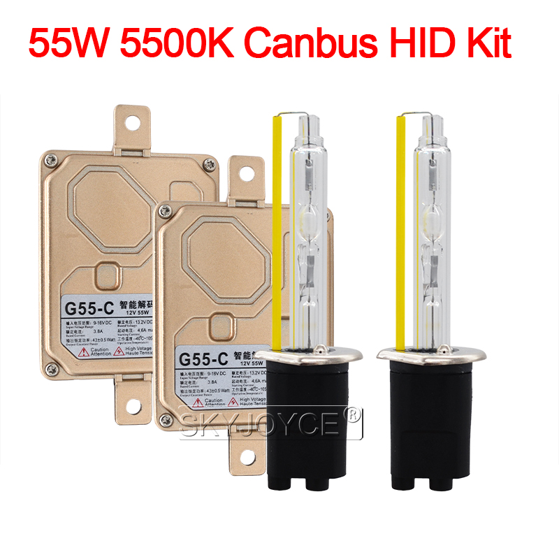 

55W Xenon H1 H3 H7 H11 9005 9006 9012 D2H Canbus HID Kit Car Light EMC No Error Canbus HID Ballast 55W 5500K Auto Headlamp Bulb