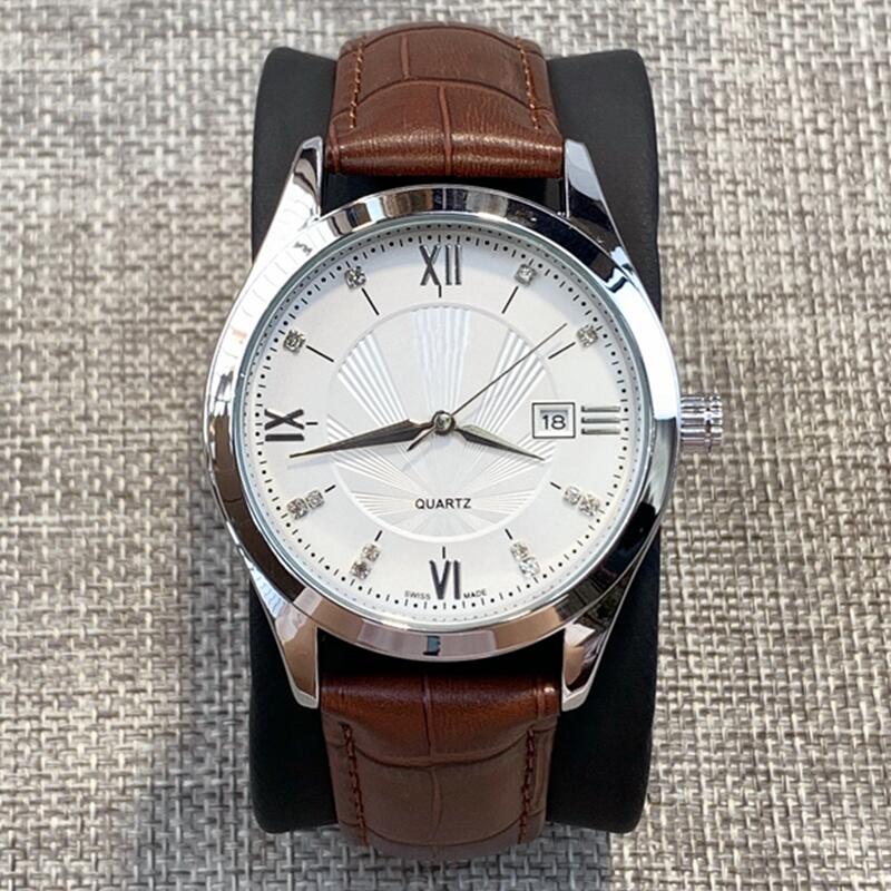 

Hot sells Casual Man Quartz watches High quality genuine leathe calendar watch Black band Wristwatch Luxury design male Popular sports clock, Black band black dial