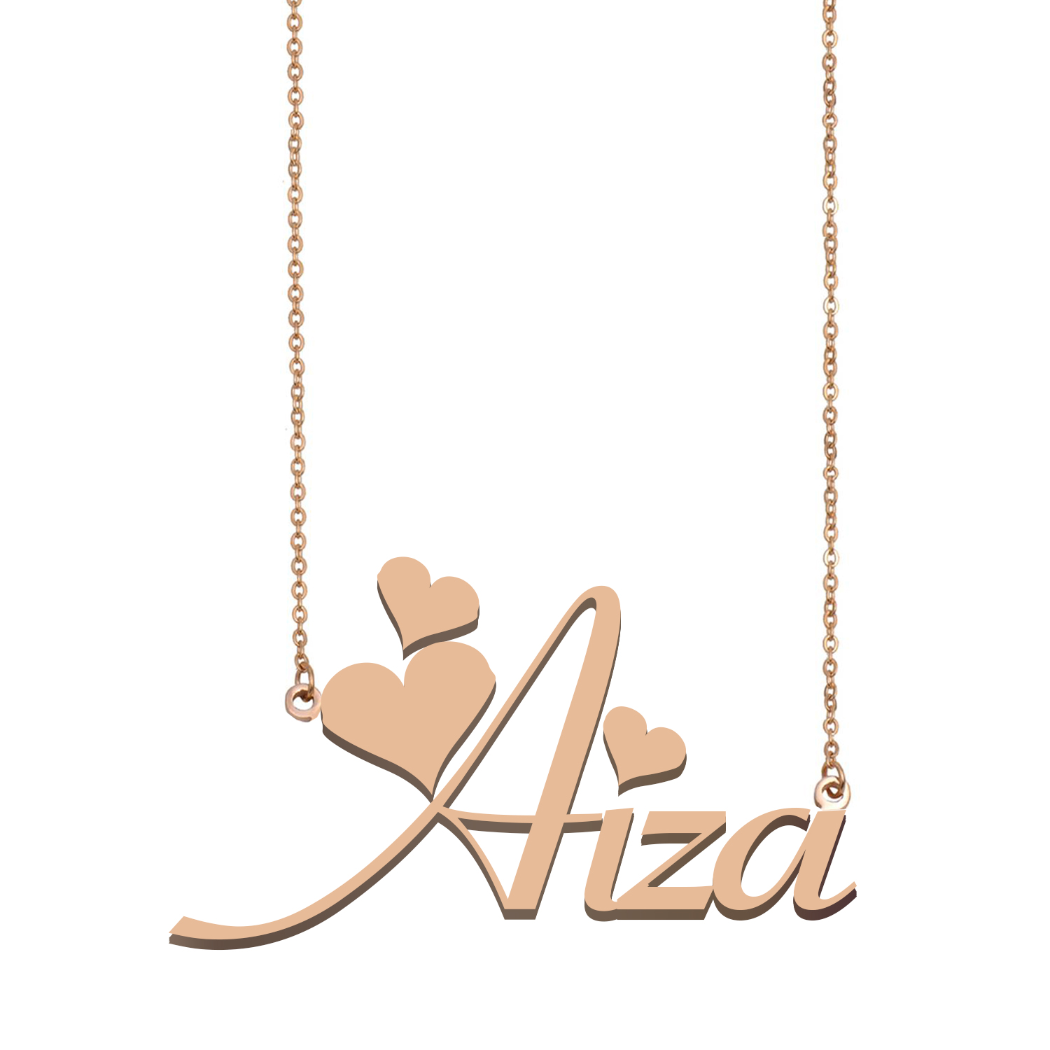Aiza Name Necklace Pendant for Women Girls Birthday Gift Custom Nameplate Children Best Friends Jewelry 18k Gold Plated Stainless Steel-image-523844362