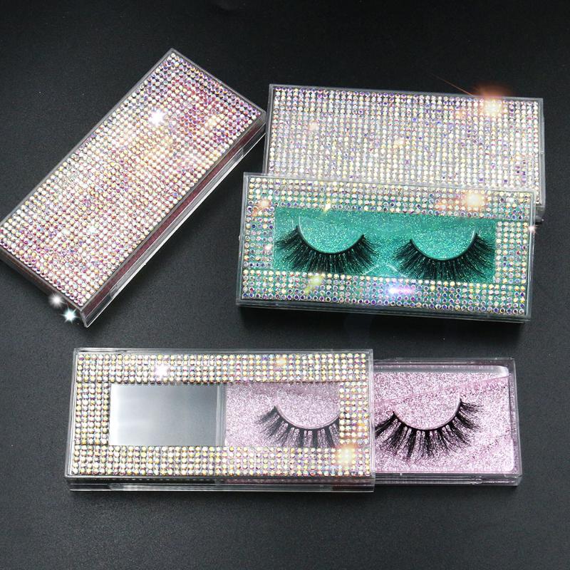 

New Empty diamond lash packaging 30pcs/lot rhinestone eyelash boxes mink eyelashes