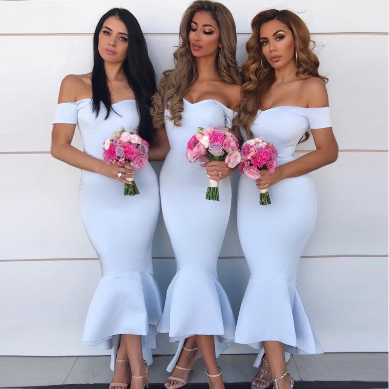light baby blue bridesmaid dresses