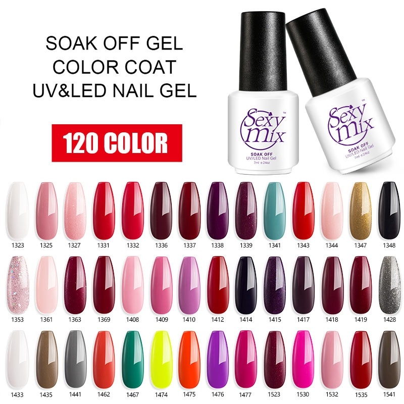 

Sexymix UV Nail Gel Polish 119 Nude Colors Long Lasting Soak Off Base Top Gel Nail Art Polish Semi Permanent Led Varnish, 001