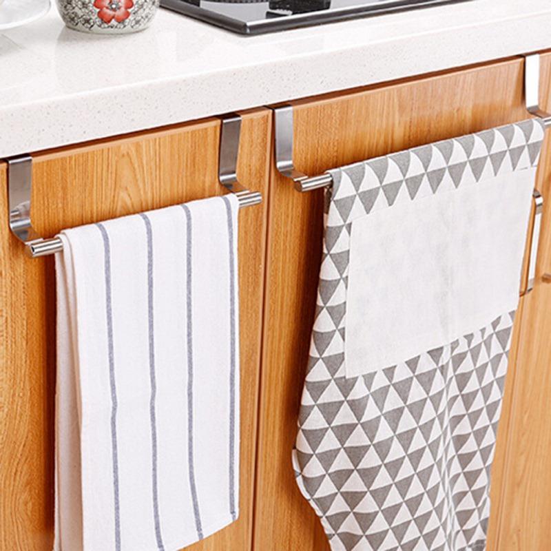 

24/36cm Cabinet Drawer Towel Stainless Steel Hanging Rack Storage Holder Over Door Hanger Kitchen Bathroom Organizer Hanger