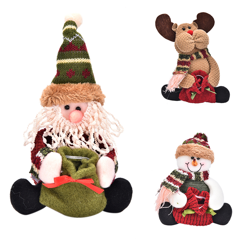 

Holders Flannel Elk Gift Bags Candy Pouch Santa Claus Decorations Festival Christmas Party