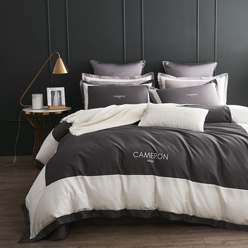 

White and gray Bedding Sets Collage series Home Textile Texture pure color Bedding Man Bed linen Double bed Duvet Cover, Colour 2