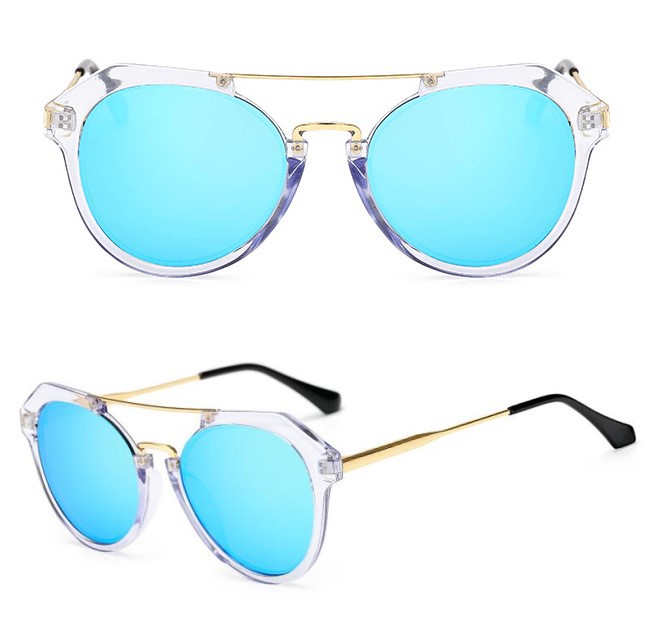 

Women Metal Retro Sunglasses 2019 Fashion Flat Eyewear Ladies Personality Fashion Square Metal sunglasses PC Glasses 3251