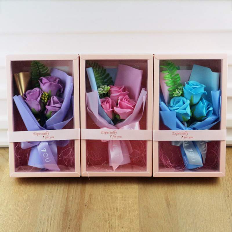 

Valentine's Day Gift Box Everlasting Flower Bouquet Simulation Rose Soap Flower Mother's Day Wedding Party Decor For Lover, P1