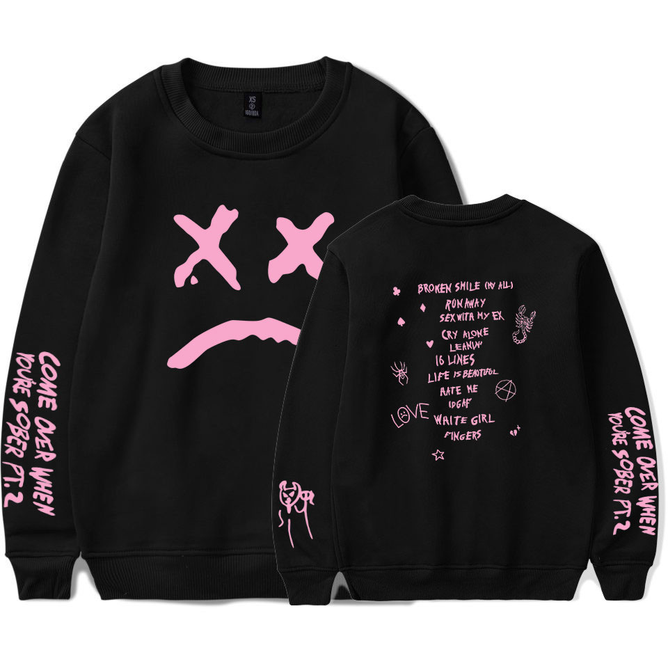 

New Lil Peep Love Sweatshirt Men Women Casual Pullover Hip Hop Lil Peep Rapper Hoodies Sad Face Boys Hoody Free Shipping