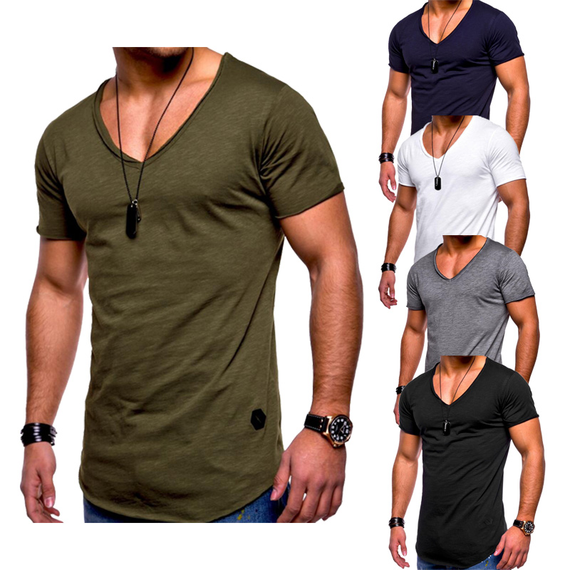 

T Shirt Men Hip Hop Mens T Shirts Fashion Mens Short Sleeve Summer Cotton T-Shirt Solid Black Army Green Tee Casual Tops
