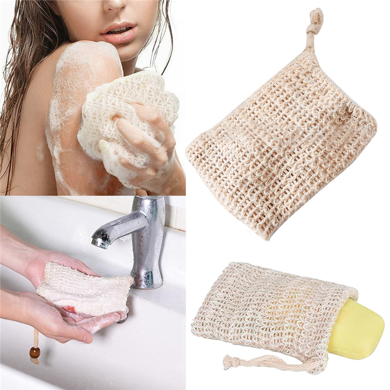 Perfetto per Scarti di Sapone Spugna per Bagno Doccia Vasca in Iuta Naturale Porta Sapone Sacchettino Sacca Saponetta Pulisce e Massaggia la Pelle TreeBox Sacchetto di Sapone