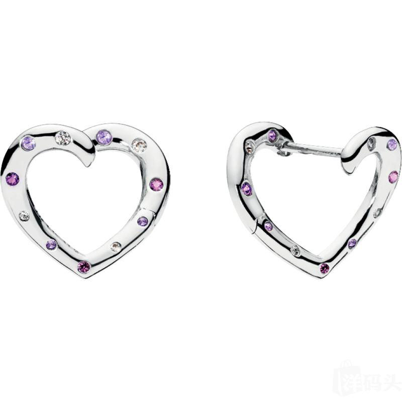 

925 Sterling silver Heart Stud Earring Original Box for Pandora colors CZ Diamond Womens Earrings sets Valentine's Day gift