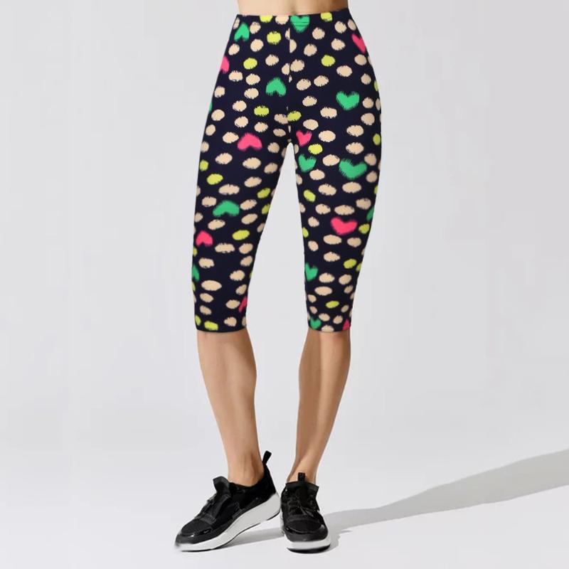 

Summer Fitness Leggings Running Gym Stretch Yoga Pants Printed Running Leggings Seamless Sports Training Exercise Yoga Pants, Black