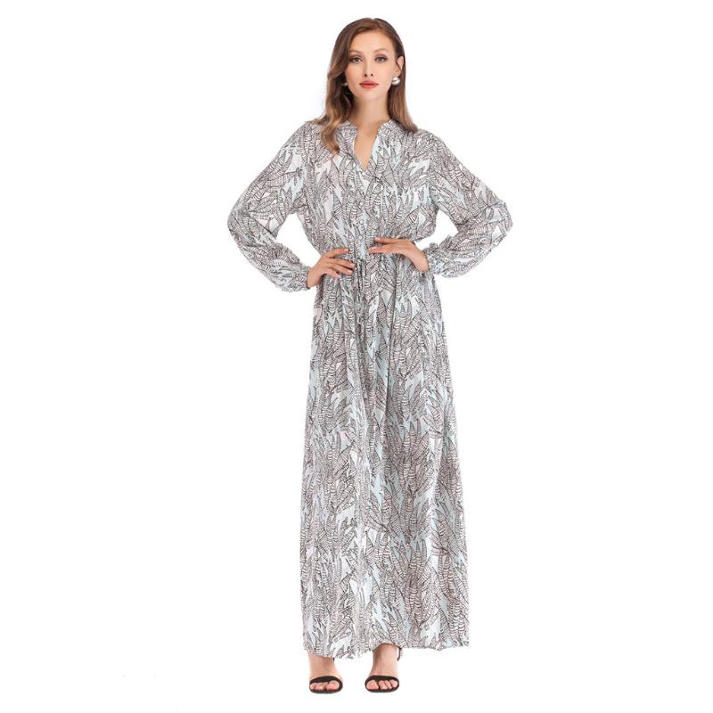 

Dubai Dress abaya jalabiya islamic women clothing Women Muslim Printing Long Maxi Dress Abaya Jilbab Dubai Kaftan Robe Islamic