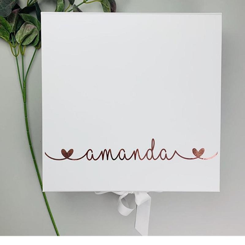 

personalized Bridesmaid gift box Real Foil Will you be my maid of honor box Bridesmaid Proposal white Wedding gift boxes