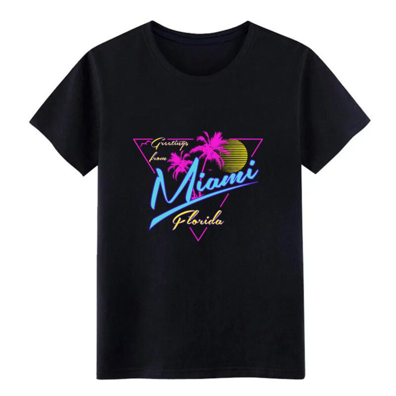 

greetings from miami tee t shirt men Print tee shirt O Neck fit Anti-Wrinkle Comical Spring Autumn Novelty, Royalblue