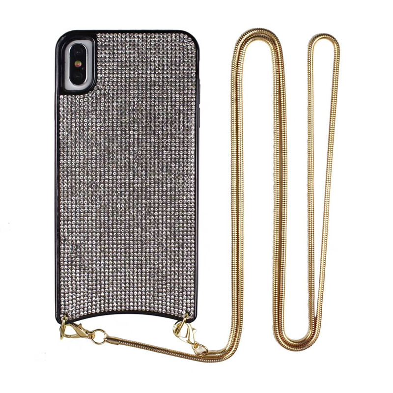 

B26 with strap case for iphone X / XS hot shine back cases, Champagne gold
