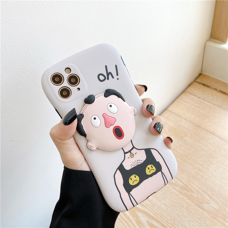 

19915-1 case for iphone11pro max silicone phone cases cartoon back cover, Bei-ge