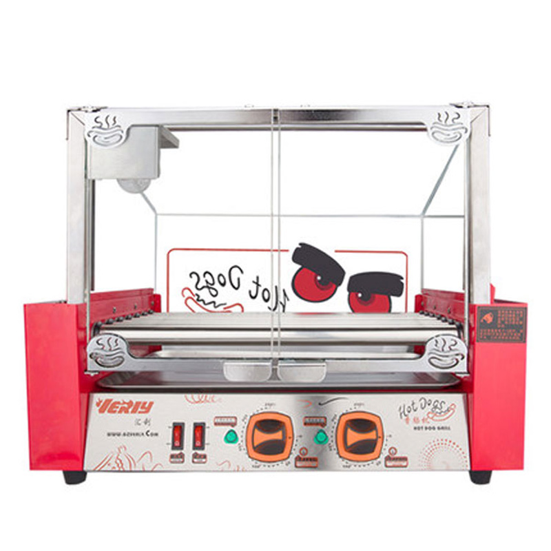 

Commerical Sausage Machine Stainless Steel 7 Rollers Grill Electric Hot Dog Grill Maker