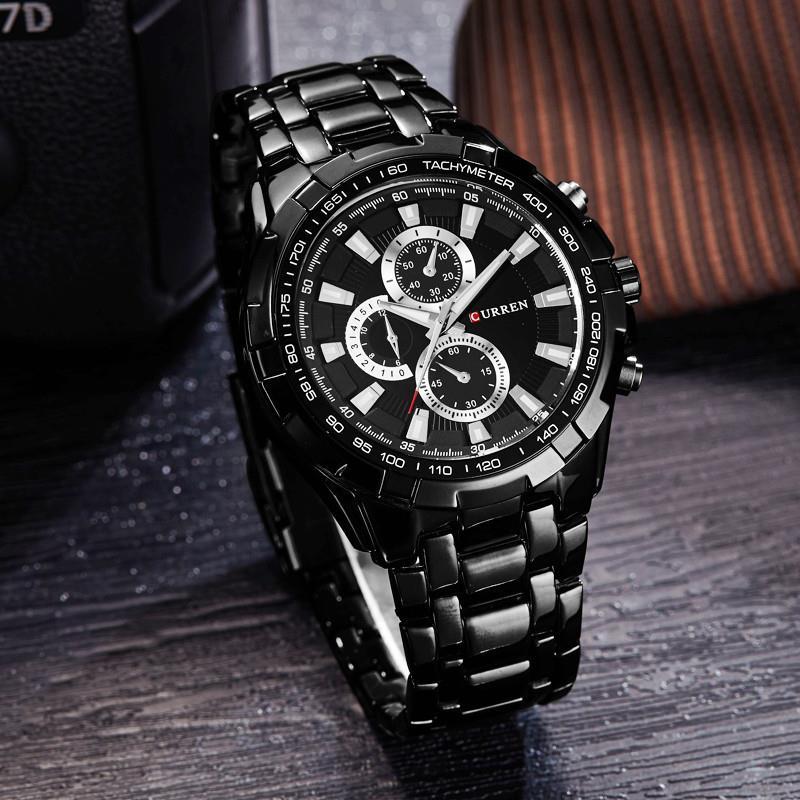 

CURREN 8023 Men Watches Top Brand Luxury Men Military Wrist Watches Full Stainless Steel Sports Men Watch Relogio Military Wrist LY191213, Sandlver white