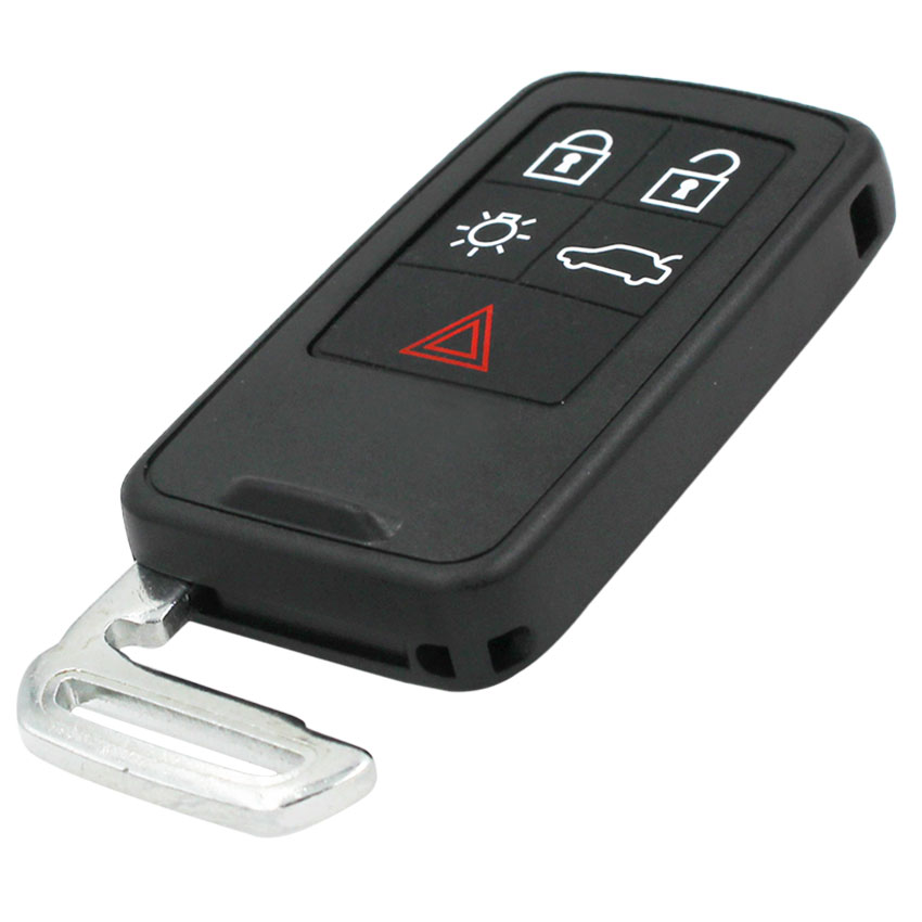 Button Remote Key Shell Housing Fob 5 Button Car Key Case Cover for Volvo S60 S80 V60 XC60 XC70 with Uncut Blade-image-456581914