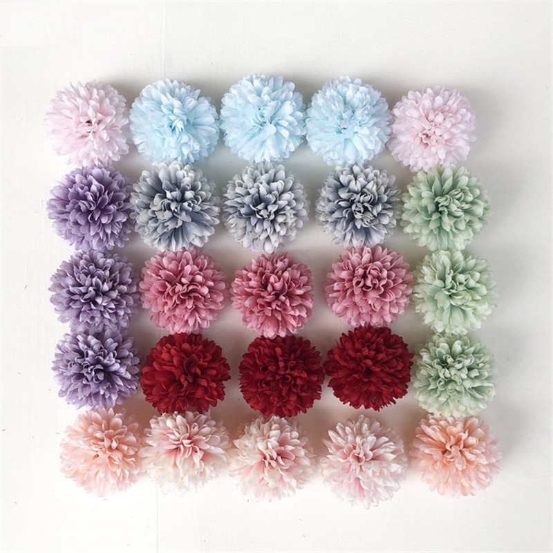 

Retro Chrysanthemum Artificial Silk Flowers Head For Home Wedding Party Decoration Wreath Scrapbooking Fake Flowers White, 10