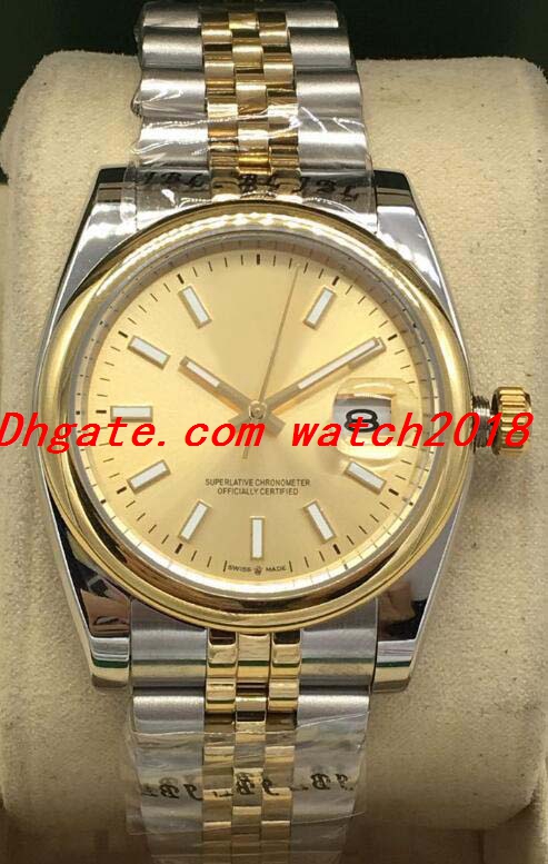 

Luxury Watch 5 Style Mens 36mm 18kt Gold & Stainless Diamond Dial Champagne Index - 116203 Automatic Fashion Men's Watches Wristwatch, Make waterproof