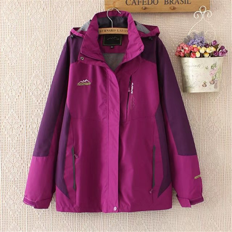 

2019 Fashion Spring Autumn Jackets Women Plus size Hooded Coat Female Splice Outerwear Casual Tops Short Jackets Outdoor G101, Rose red