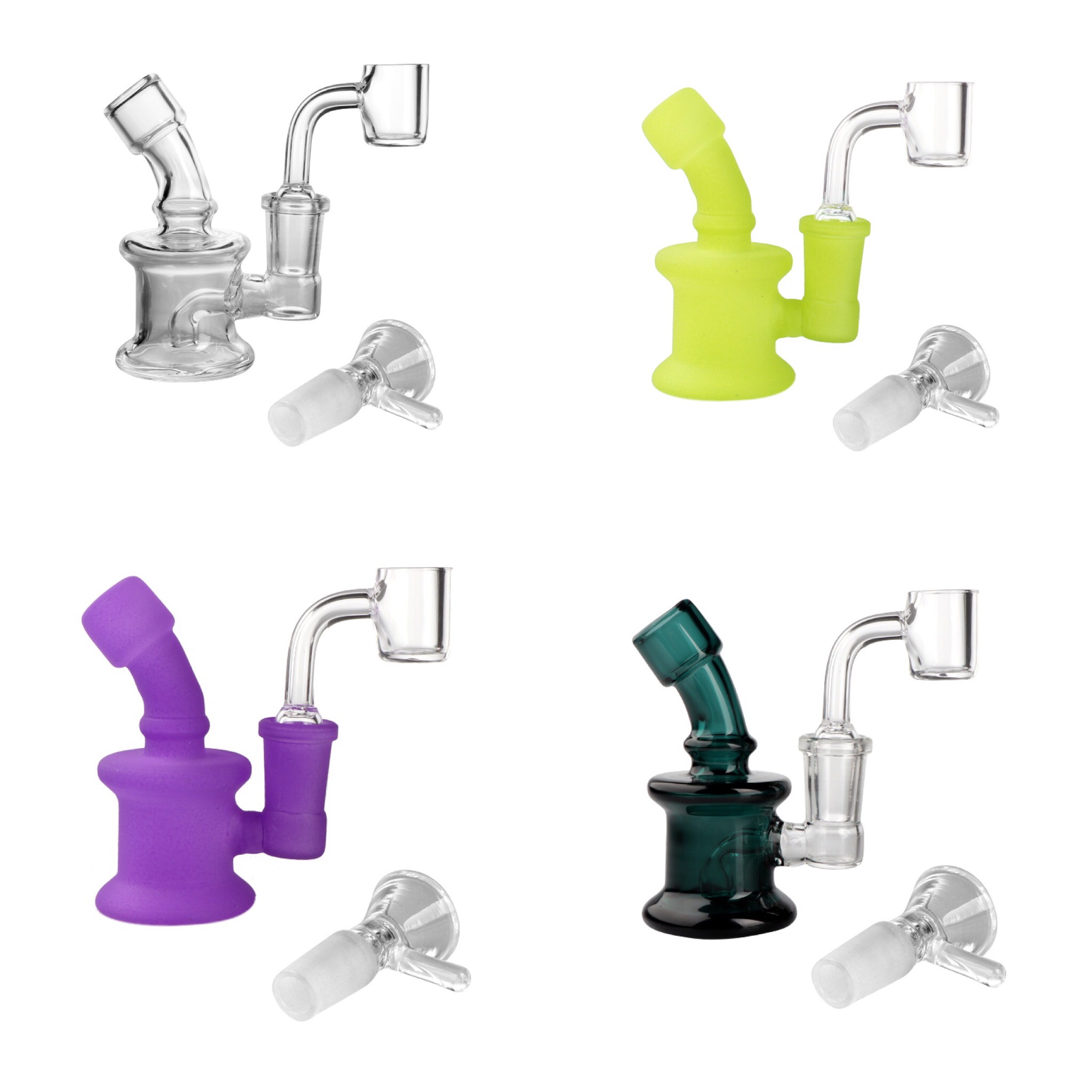 

Mini 3.5Inch Bong Pipes Dab Rig Heady Bubble Water Bong Rigs With 10mm 14mm 18mm Femael Male Quartz banger Nail & Glass Bowl