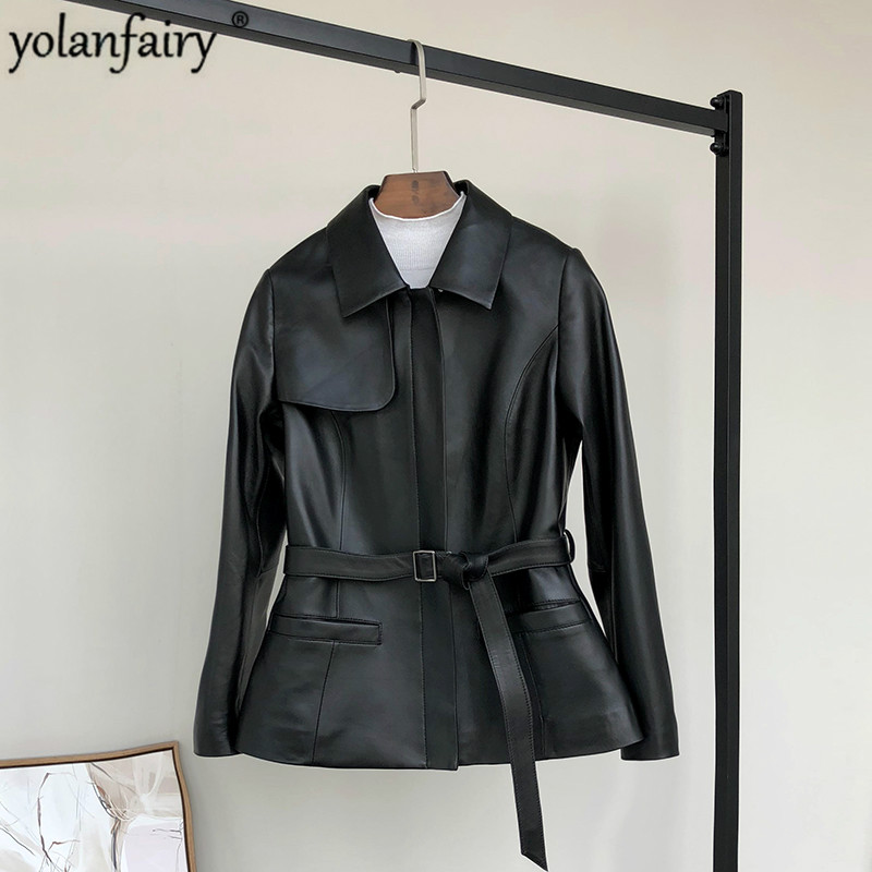 

Genuine Leather Jacket Women Clothes 2020 Spring Autumn Women's Sheepskin Coat Korean Windbreaker Leather Jackets 912 KJ4100, Black