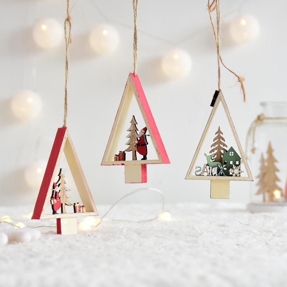 

Christmas Tree Decoration Door Hanging Christmas Gift For Festival Party Hanging Xmas Tree Decor Wooden Pendant