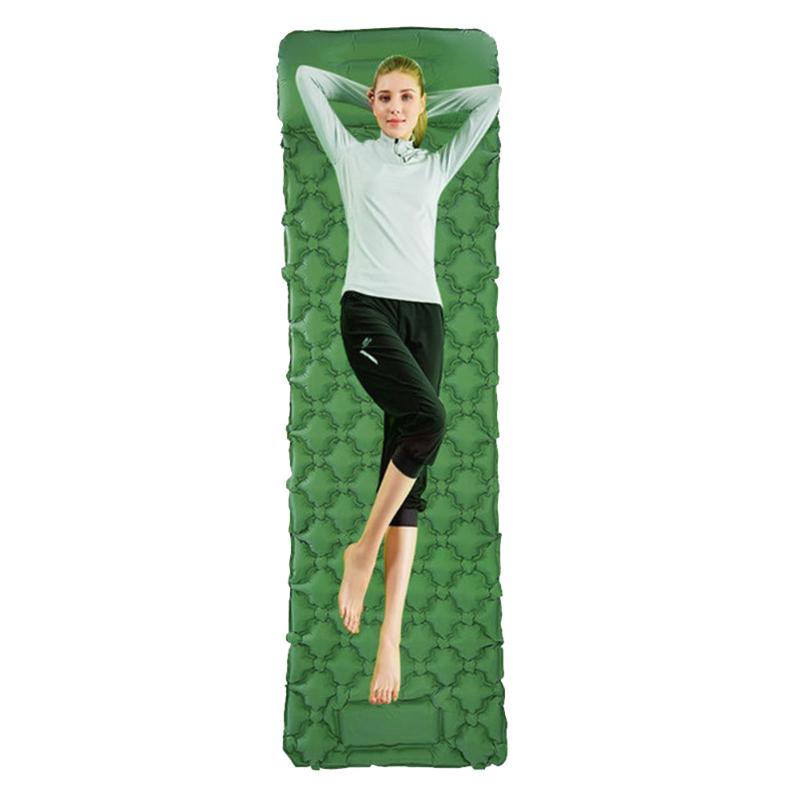 

Hiking Outdoor Camping Waterproof Folding Bed Portable Backpacking With Pillow Pump Inflatable Sleeping Mat Beach Nylon Travel