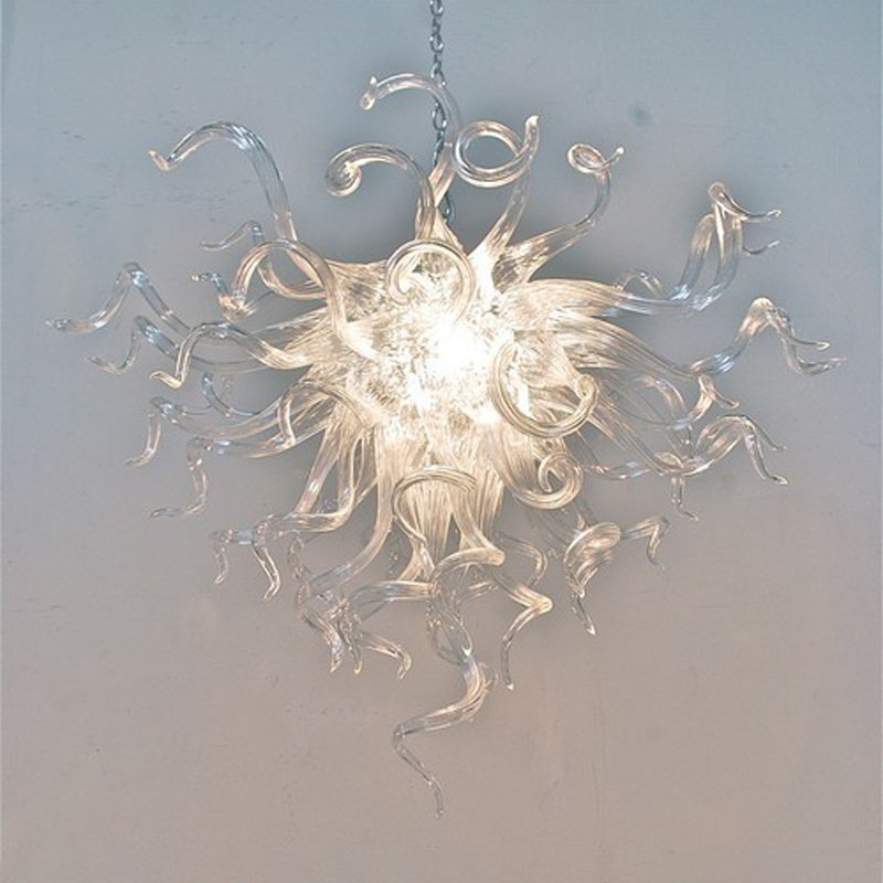 Low Cost Clear Pendant Lamps Chandeliers Modern Pendant-Light Luxury Crystal Hand Blown Glass Chandelier with LED Bulbs-image-506982457