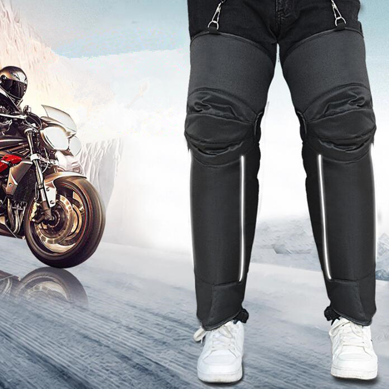 

1 Pair Winter Motorcycle Warm Knee Pads Non-slip Thickening Windproof Scooter Rider Kneepads, Black