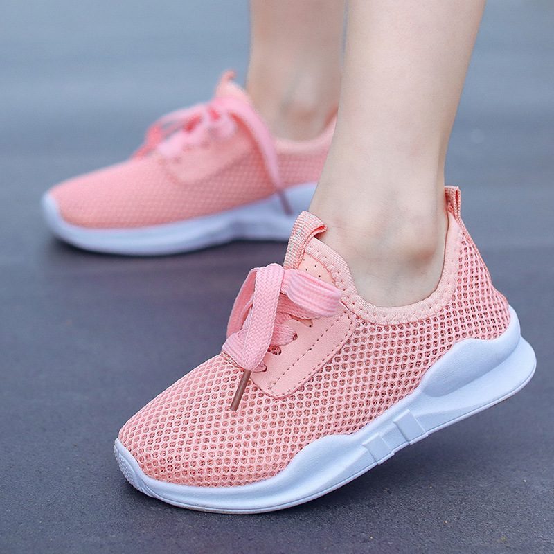 

children's shoes 2020 new Korean fashion single mesh shoes breathable casual big children's mesh sports, Black