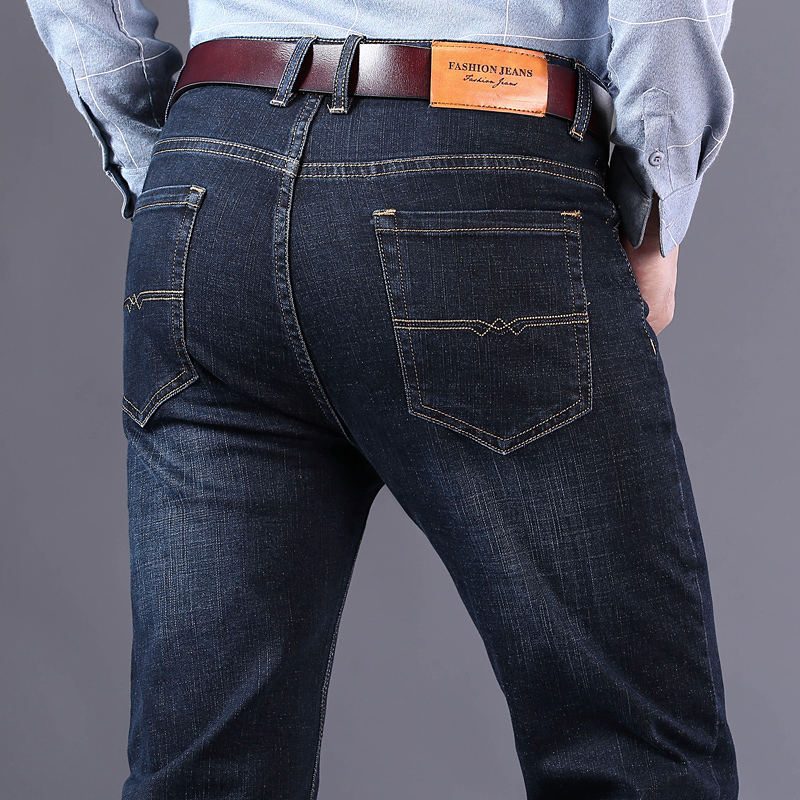 

2020 Autumn Male Jean Homme Mens Men Classic Fashions Pants Denim Pant Slim Fit Straight Spring Midweight Jeans Men, Blue black