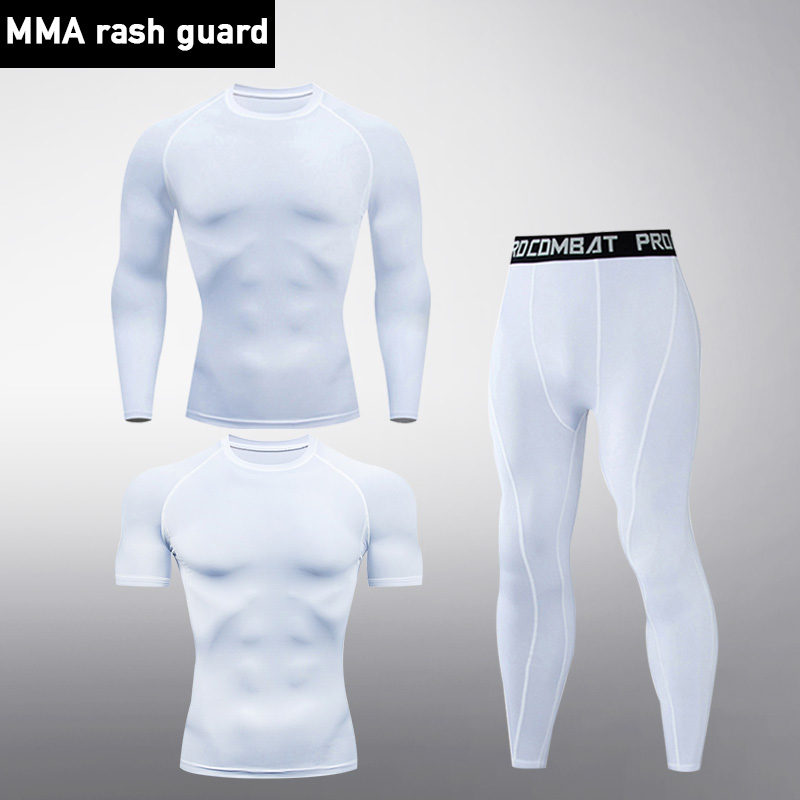

Gym Running 3 piece suit Outdoor Sports Basketball Leggings Compression Joggers leggings training kit track suit T-shirt, Gray