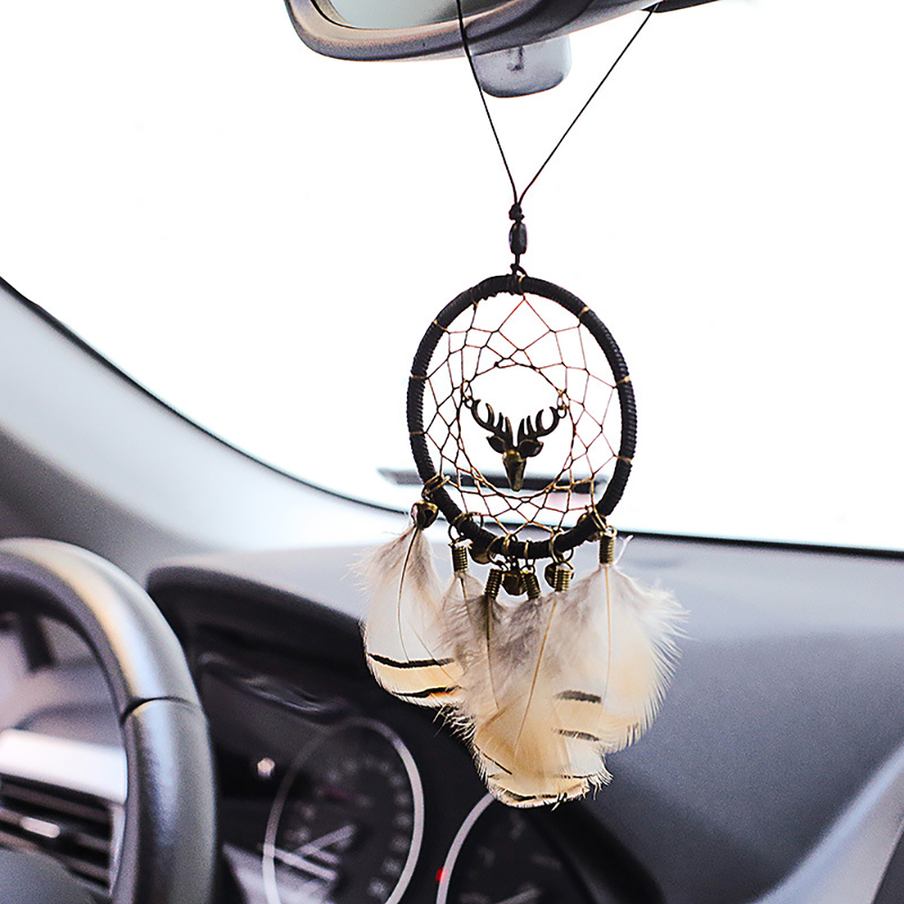 D/écoration dint/érieur Voiture Voiture R/étroviseur Suspendu Plume R/êve Catcher Vent Carillons Int/érieur Artisanat Cadeaux Cr/éatifs Bijoux /À La Main