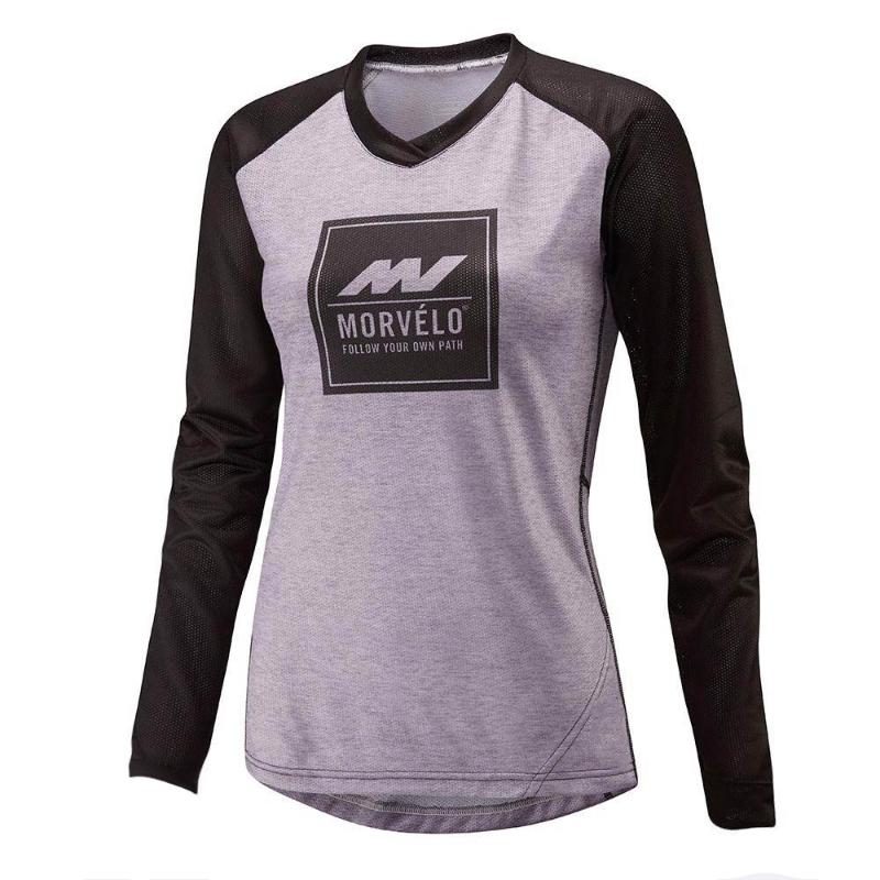 

Morvelo Womens ladies MTB Road mountain bike Cycling jersey long sleeve Bicycle Shirt Outdoor Sports Ropa ciclismo Clothing, Grey